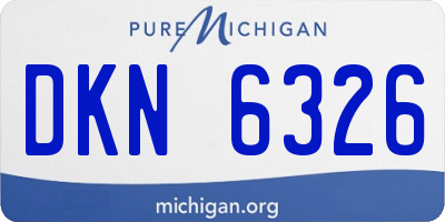MI license plate DKN6326