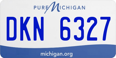 MI license plate DKN6327