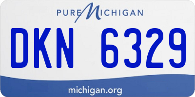 MI license plate DKN6329