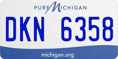 MI license plate DKN6358