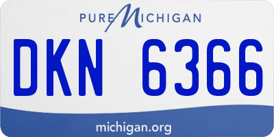 MI license plate DKN6366