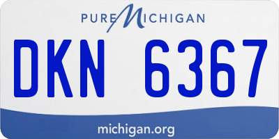 MI license plate DKN6367