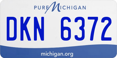 MI license plate DKN6372