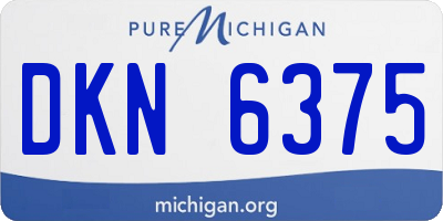 MI license plate DKN6375