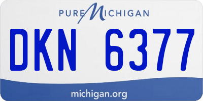 MI license plate DKN6377