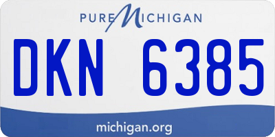MI license plate DKN6385