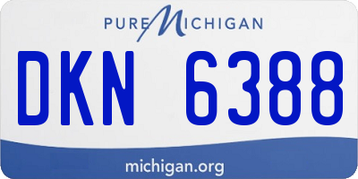 MI license plate DKN6388