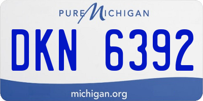MI license plate DKN6392