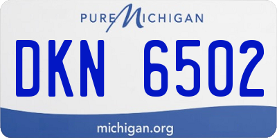 MI license plate DKN6502