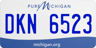 MI license plate DKN6523