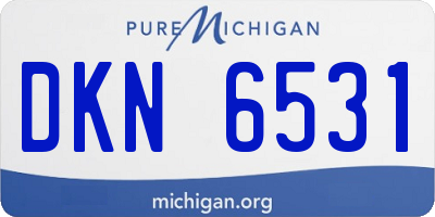 MI license plate DKN6531