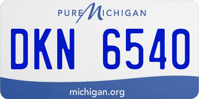 MI license plate DKN6540