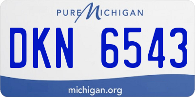 MI license plate DKN6543