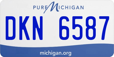 MI license plate DKN6587