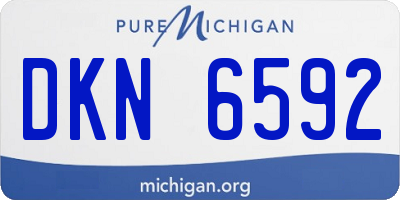 MI license plate DKN6592