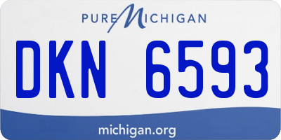 MI license plate DKN6593