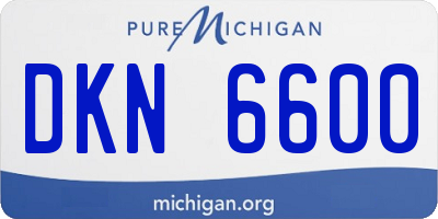 MI license plate DKN6600