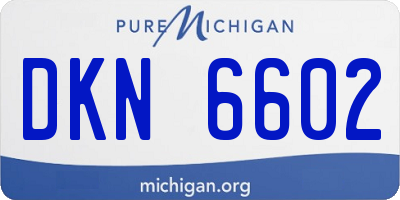 MI license plate DKN6602