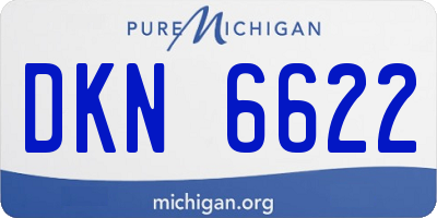 MI license plate DKN6622