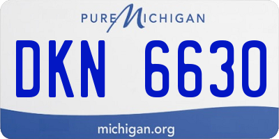 MI license plate DKN6630