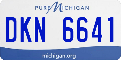 MI license plate DKN6641
