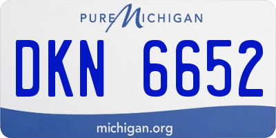 MI license plate DKN6652