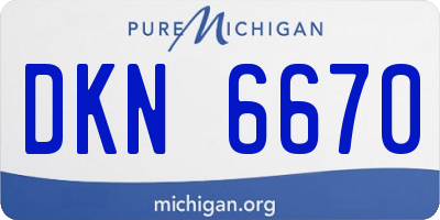 MI license plate DKN6670