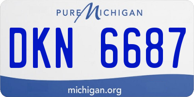 MI license plate DKN6687