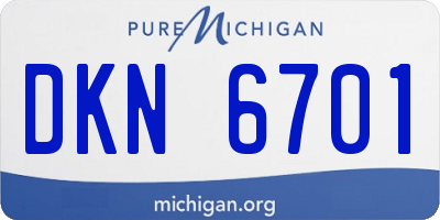 MI license plate DKN6701