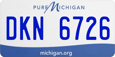 MI license plate DKN6726