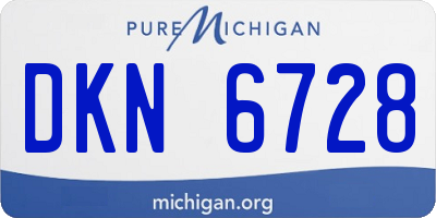 MI license plate DKN6728