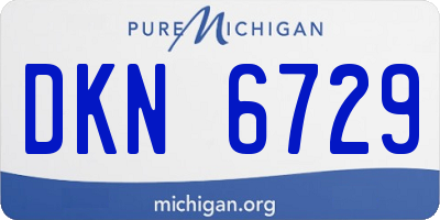 MI license plate DKN6729
