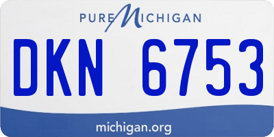 MI license plate DKN6753