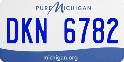 MI license plate DKN6782