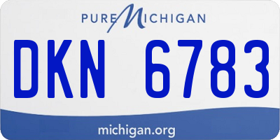 MI license plate DKN6783