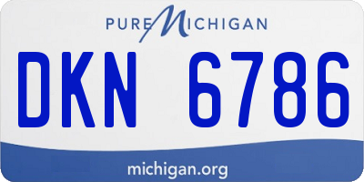 MI license plate DKN6786