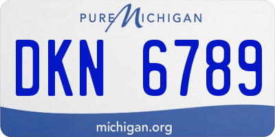 MI license plate DKN6789