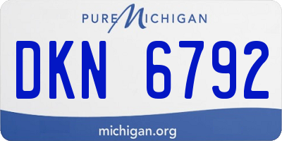 MI license plate DKN6792