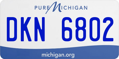 MI license plate DKN6802