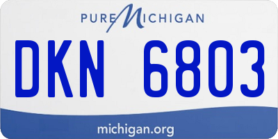 MI license plate DKN6803