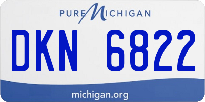 MI license plate DKN6822