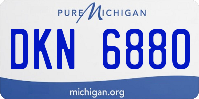 MI license plate DKN6880