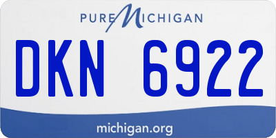 MI license plate DKN6922