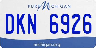 MI license plate DKN6926