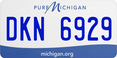 MI license plate DKN6929