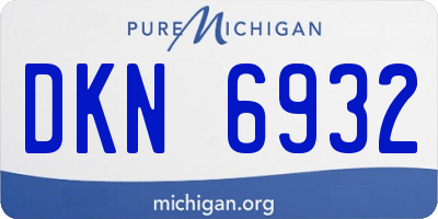 MI license plate DKN6932