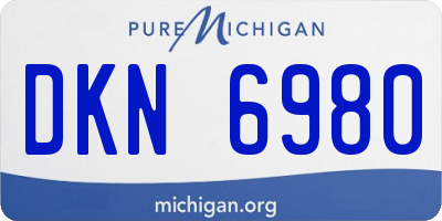 MI license plate DKN6980