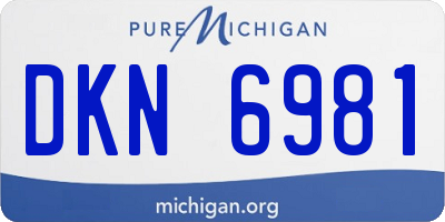 MI license plate DKN6981