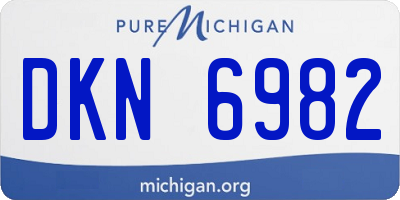 MI license plate DKN6982