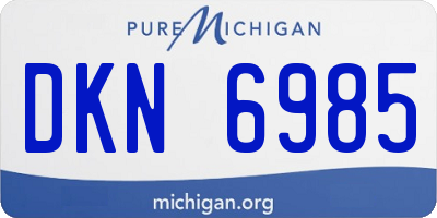 MI license plate DKN6985